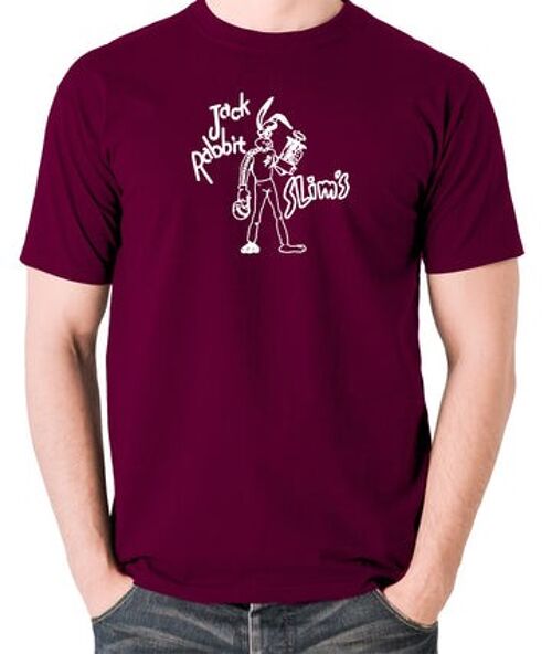 Pulp Fiction Inspired T Shirt - Jack Rabbit Slims burgundy