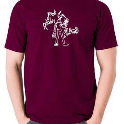 Pulp Fiction Inspired T Shirt - Jack Rabbit Slims burgundy