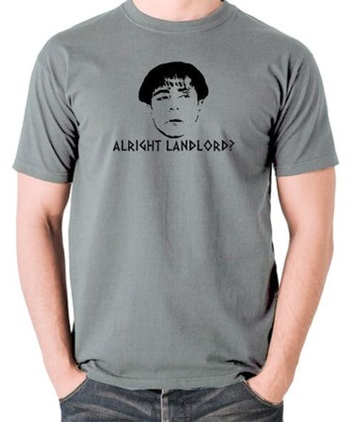 Plebs Inspired T Shirt - Alright Landlord? grey