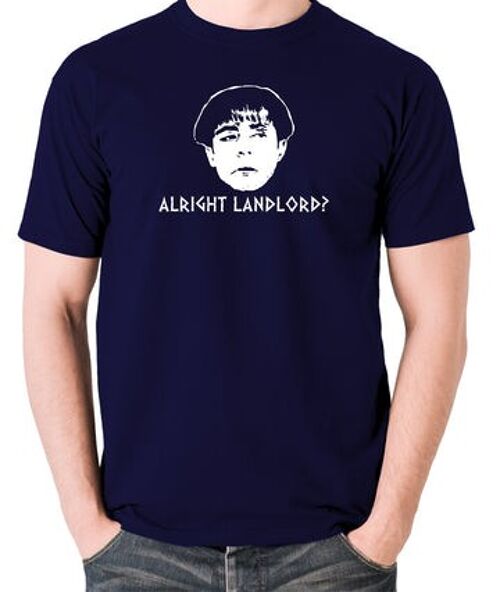 Plebs Inspired T Shirt - Alright Landlord? navy