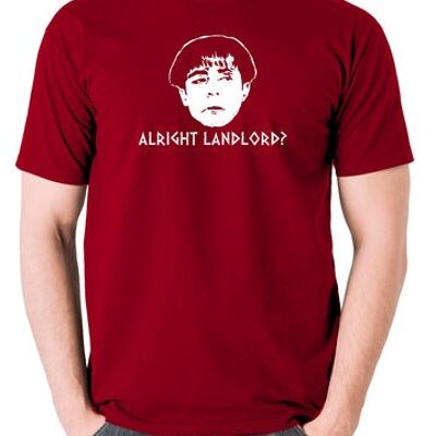Plebs Inspired T Shirt - Alright Landlord? brick red