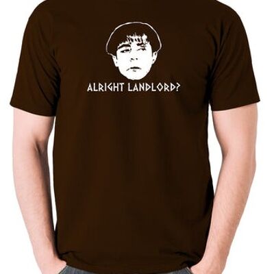 Plebs Inspired T Shirt - Alright Landlord? chocolate
