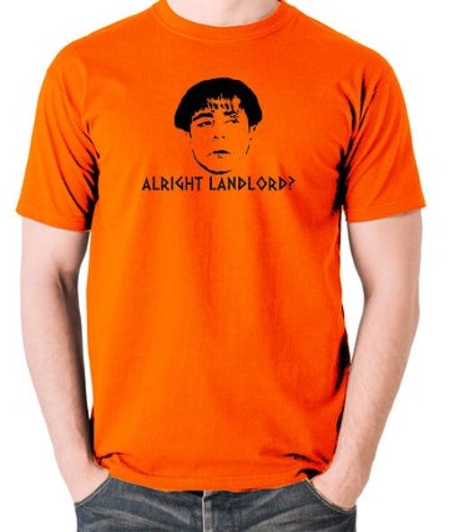 Plebs Inspired T Shirt - Alright Landlord? orange
