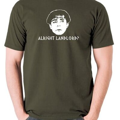 Plebs Inspired T Shirt - Alright Landlord? olive