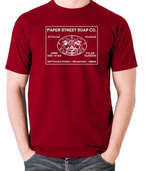 Fight Club Inspired T Shirt - Paper Street Soap Company brick red