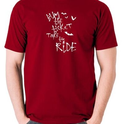 Camiseta inspirada en Miedo y asco en Las Vegas - Compre el boleto Take The Ride rojo ladrillo