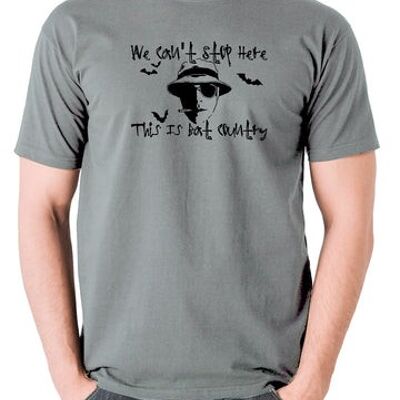Fear and Loathing In Las Vegas inspiriertes T-Shirt - We Can't Stop Here This Is Bat Country grau