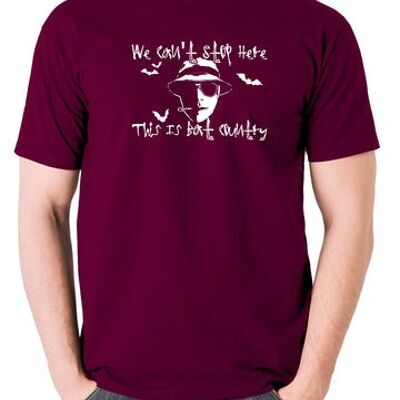 Fear And Loathing In Las Vegas Inspired T Shirt - We Can't Stop Here This Is Bat Country burgundy