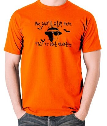 T-shirt inspiré de la peur et de la haine à Las Vegas - Nous ne pouvons pas nous arrêter ici, c'est le pays des chauves-souris orange