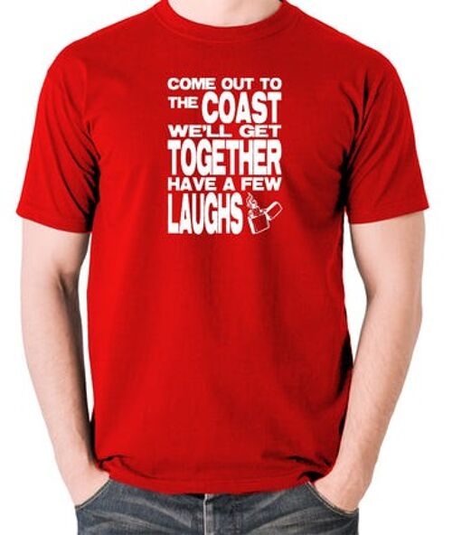 Die Hard Inspired T Shirt - Come Out To The Coast We'll Get Together Have A Few Laughs red