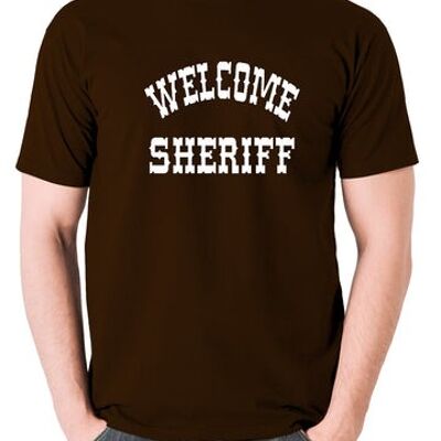 Maglietta ispirata a Blazing Saddles - Cioccolato di benvenuto dello sceriffo