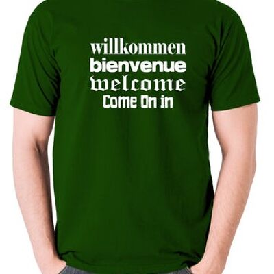 Camiseta inspirada en Blazing Saddles - Willkommen Bienvenue Welcome Come On In green