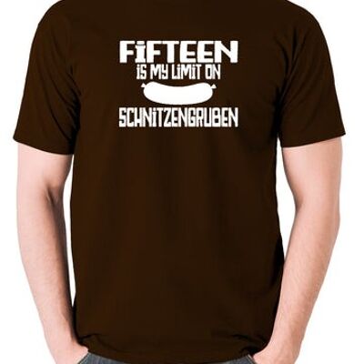 Camiseta inspirada en Blazing Saddles - Quince es mi límite en el chocolate Schnitzengruben
