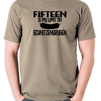Camiseta inspirada en Blazing Saddles - Quince es mi límite en Schnitzengruben caqui