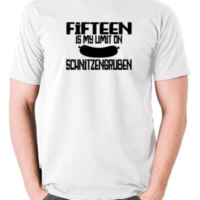 Camiseta inspirada en Blazing Saddles - Quince es mi límite en Schnitzengruben blanco