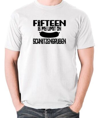 T-shirt inspiré de Blazing Saddles - Quinze est ma limite sur Schnitzengruben blanc
