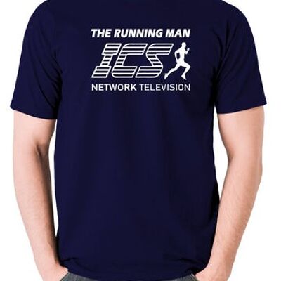 Das vom Running Man inspirierte T-Shirt - ICS Network Television Marineblau