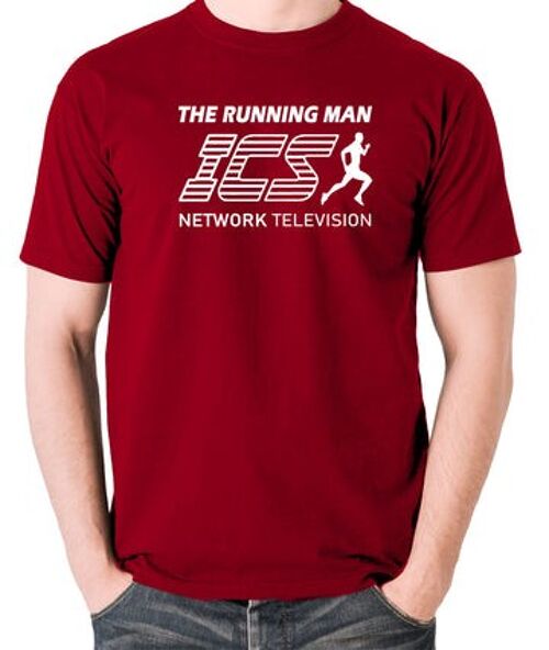 The Running Man Inspired T Shirt - ICS Network Television brick red