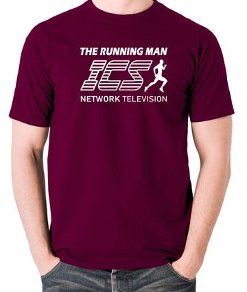 The Running Man Inspired T Shirt - ICS Network Television burgundy