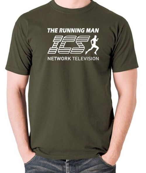 The Running Man Inspired T Shirt - ICS Network Television olive