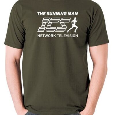 Maglietta ispirata all'uomo che corre - ICS Network Television verde oliva
