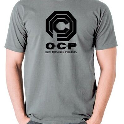 Maglietta ispirata a Robocop - O.C.P Omni Consumer Products grigia