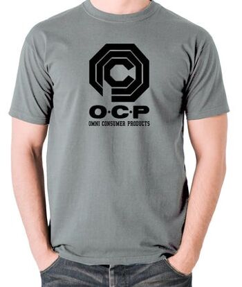 T-shirt inspiré de Robocop - O.C.P Omni Consumer Products gris
