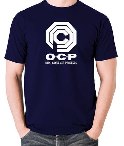 Robocop Inspired T Shirt - O.C.P Omni Consumer Products navy