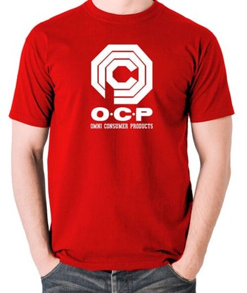 Robocop Inspired T Shirt - O.C.P Omni Consumer Products red