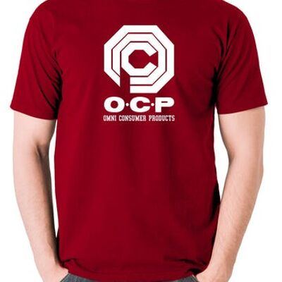 Von Robocop inspiriertes T-Shirt - O.C.P Omni Consumer Products ziegelrot