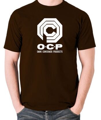 T-shirt inspiré de Robocop - O.C.P Omni Consumer Products chocolat