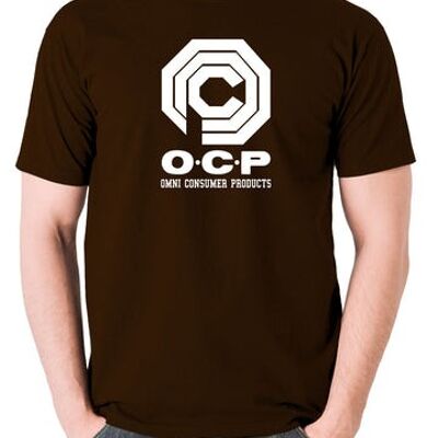 Robocop Inspired T Shirt - O.C.P Omni Consumer Products chocolate