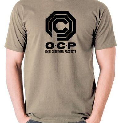 Camiseta inspirada en Robocop - O.C.P Omni Consumer Products caqui