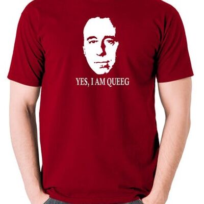 Red Dwarf Inspired T Shirt - Yes, I Am Queeg brick red