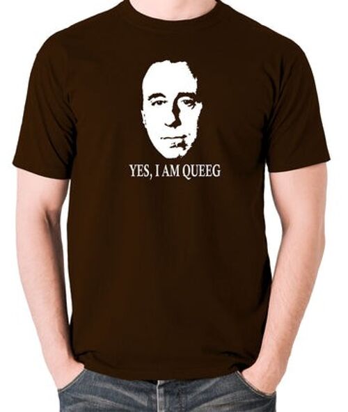 Red Dwarf Inspired T Shirt - Yes, I Am Queeg chocolate