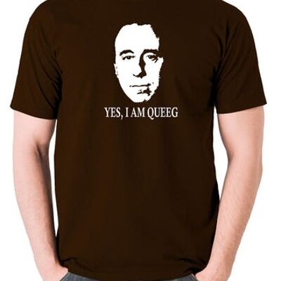 Red Dwarf Inspired T Shirt - Yes, I Am Queeg chocolate