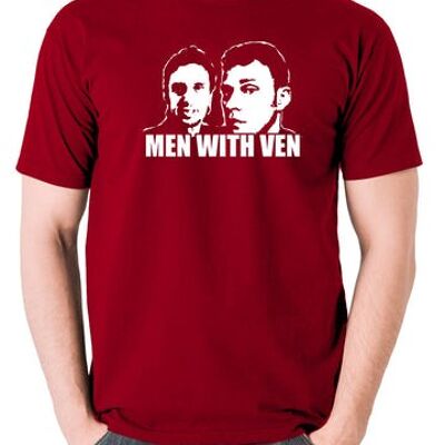 Camiseta inspirada en Peep Show - Hombres con Ven rojo ladrillo