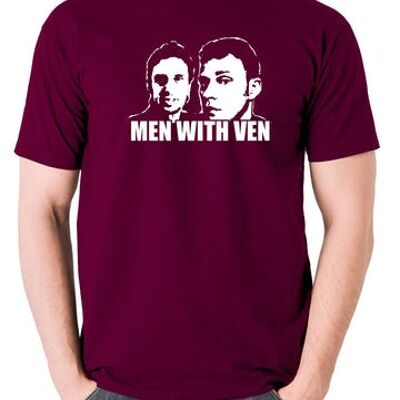 Camiseta inspirada en Peep Show - Hombres con Ven burdeos