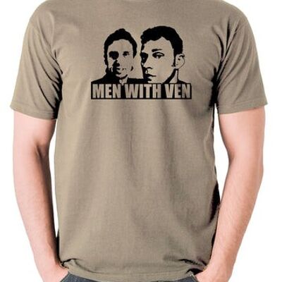 Camiseta inspirada en Peep Show - Hombres con Ven caqui