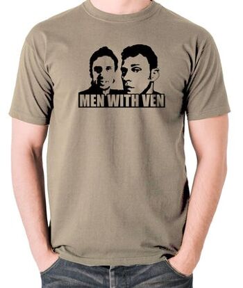 T-shirt inspiré du Peep Show - Hommes avec Ven kaki