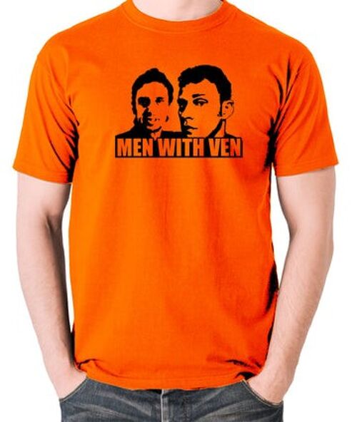Peep Show Inspired T Shirt - Men With Ven orange