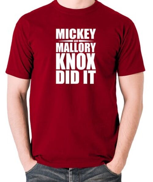 Natural Born Killers Inspired T Shirt - Mickey And Mallory Knox Did It brick red