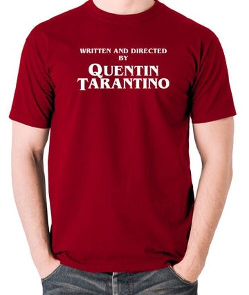 Quentin Tarantino Inspired T Shirt - Written And Directed By brick red