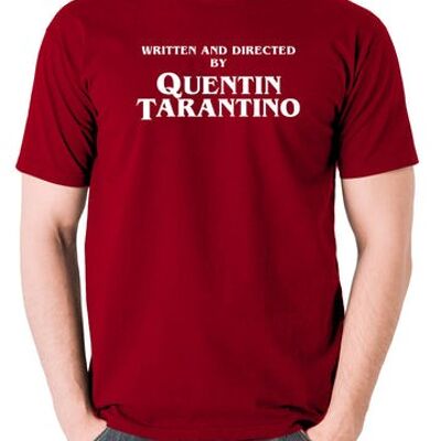 Camiseta inspirada en Quentin Tarantino - Escrita y dirigida por rojo ladrillo