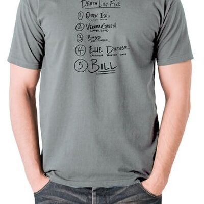 Kill Bill Inspired T Shirt - Death List Five grey