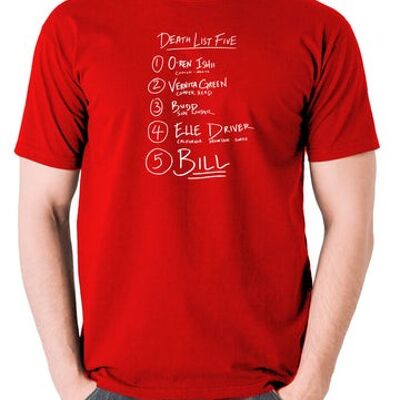 Camiseta inspirada en Kill Bill - Death List Five rojo
