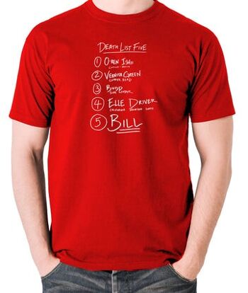 Kill Bill Inspired T Shirt - Death List Five rouge