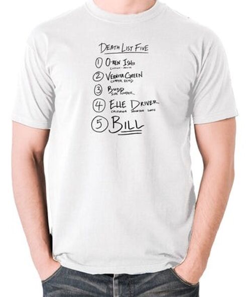 Kill Bill Inspired T Shirt - Death List Five white