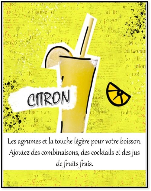 CITRON Boîte de 200 pailles comestibles aromatisées