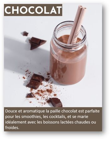 CHOCOLAT Boîte de 200 pailles comestibles aromatisées 4